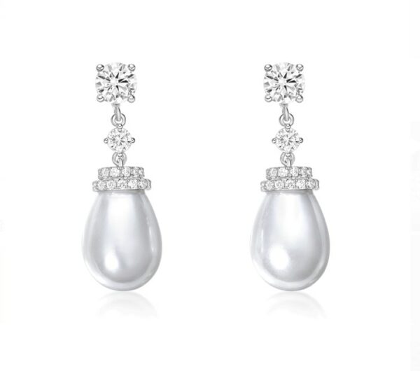 E3682 14mm Drop Pearl Earrings 兩帶款水滴珍珠耳環