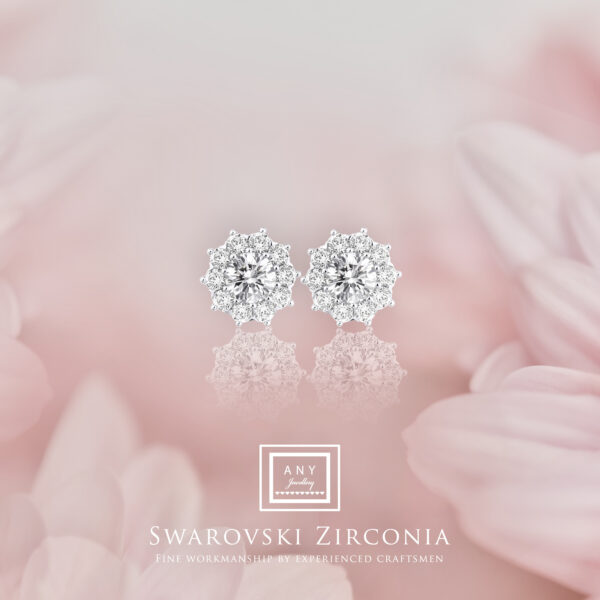 E3537  Zirconia 0.5 Carat Size Earrings