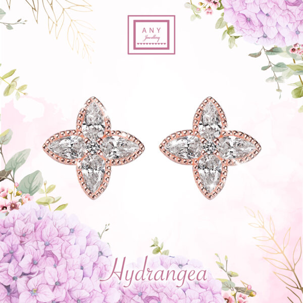 E3645  Stud Earrings Hydrangea Collection 繡球花系列