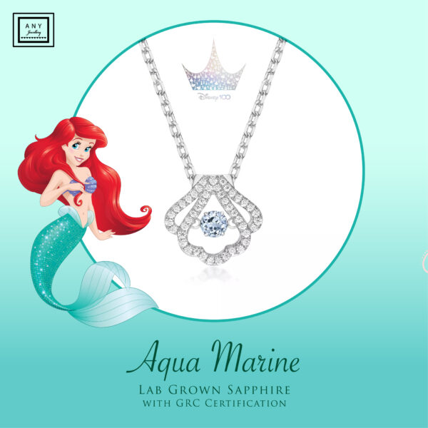 N2276  Disney Princess - Ariel Lab Grown Sapphire Dancing Stone