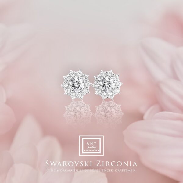 E3537  Zirconia 0.5 Carat Size Earrings