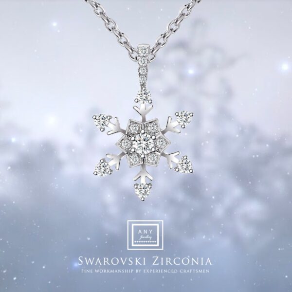 N1942  Swarovski Zirconia 浪漫旋轉雪花吊咀