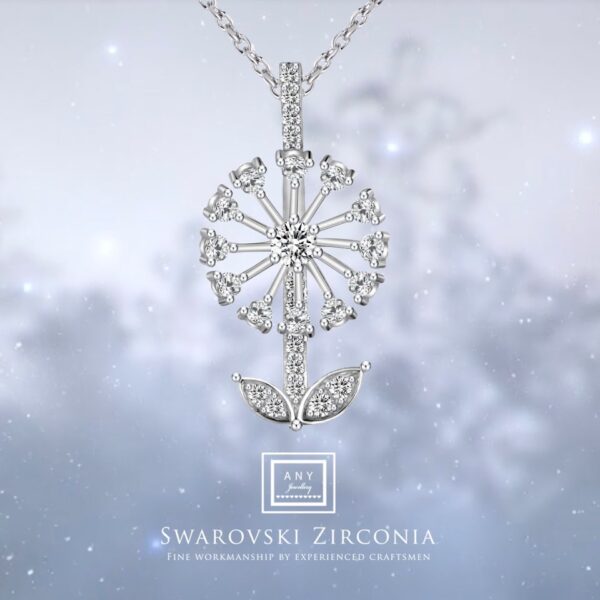 N1948  Swarovski Zirconia 浪漫旋轉蒲公英吊咀