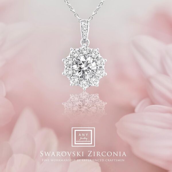 N2009  Zirconia 1 Carat Size Necklace