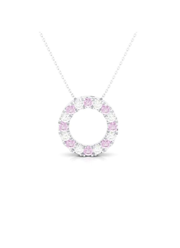 N2078  Pink & White Band Necklace