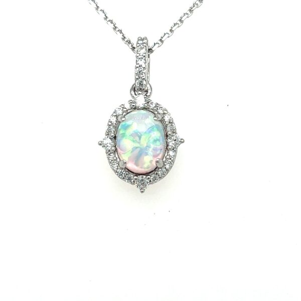 N2278  Synthetic Opal Necklace 合成澳寶石頸鏈