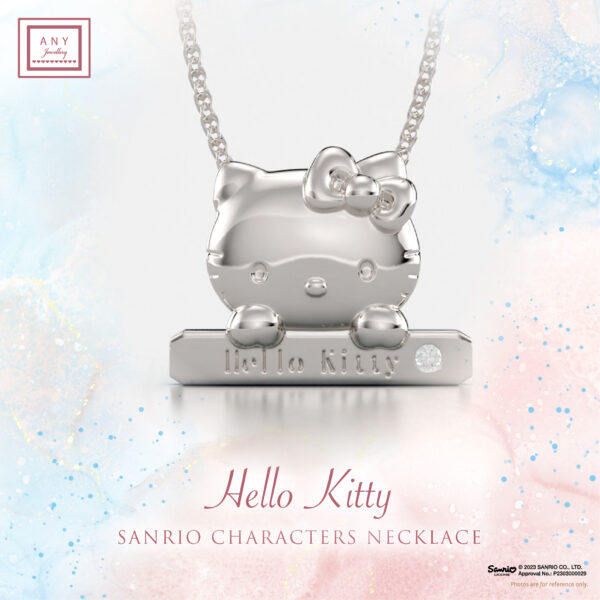 N2303 Hello Kitty純銀鍍白金頸鏈