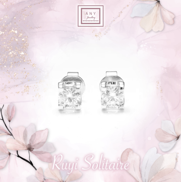 E3816 0.5 Carat Ruyi Solitaire Earrings