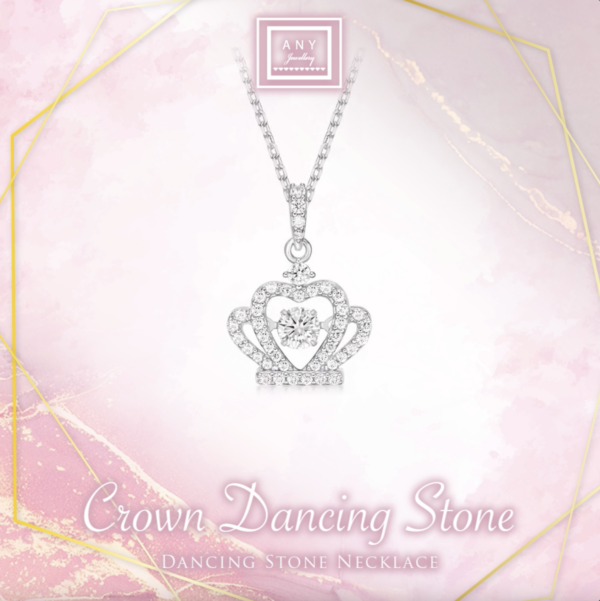 N2354 Crown Dancing Stone Necklace