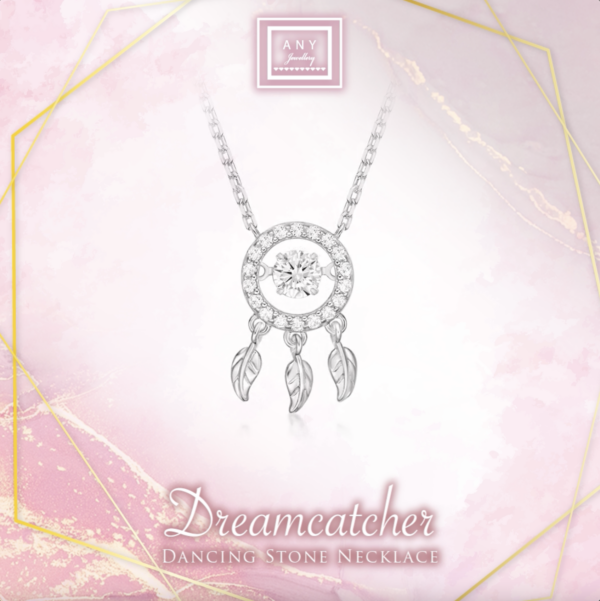 N2352 Dreamcatcher Dancing  Stone Necklace