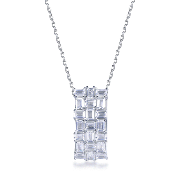 N2395  Diamond Step Necklace