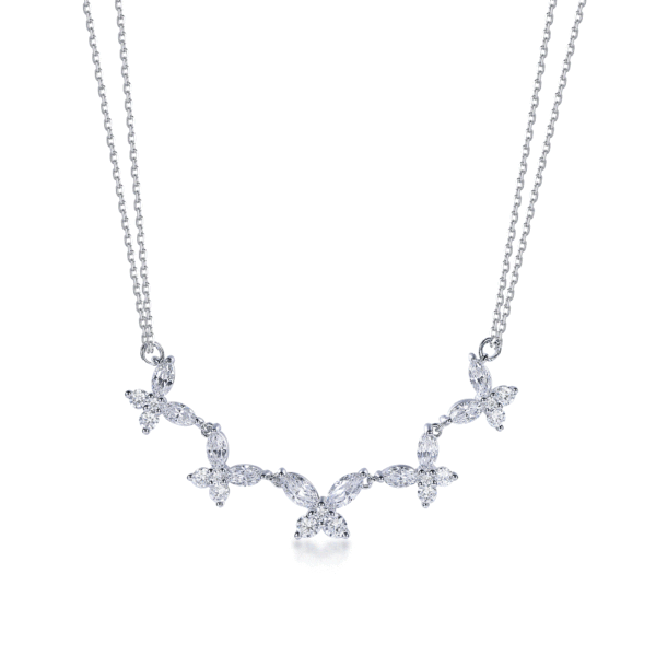 N2555 Butterflies Double Chain Necklace