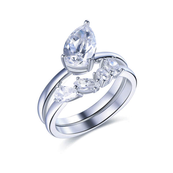 R6673 3 Pear Shape 3 Way Rings